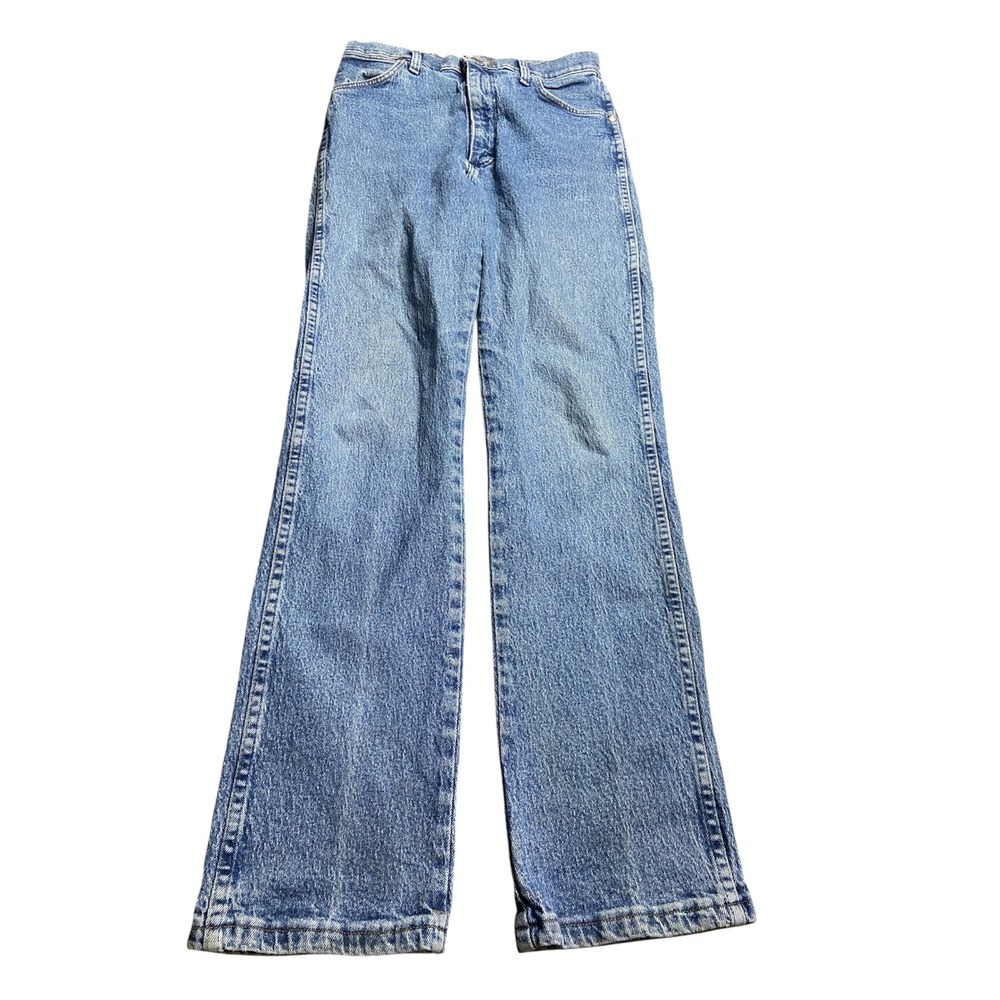 Wrangler Womens Cowboy Cut Jeans 28x32 Blue High Rise Straight Leg 14MWZLS